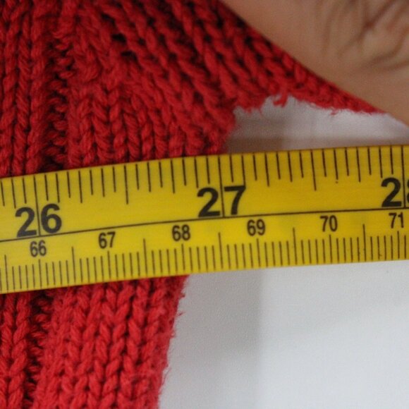 Vintage Pringle Sweater Mens Red Pullover Knit Crewneck Cotton Size XL 90s - Picture 8 of 9